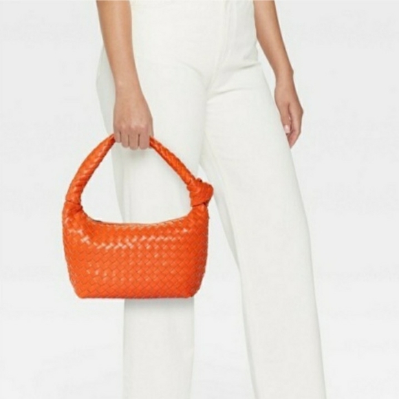 a new day Handbags - a new day Vibrant RUST ORANGE Woven Hobo Bag NWOT